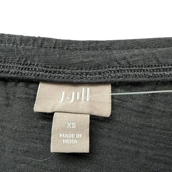 J.JILL Black Skirt XS Black Cotton Knit Casual Midi Pull on Elastic Waist - Picture 4 of 7